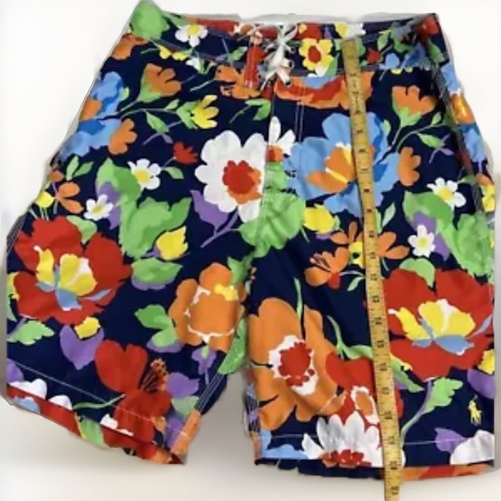Mens Polo Ralph Lauren Swim Shorts Floral Tropical Print Trunks Sz 32 9" Ins